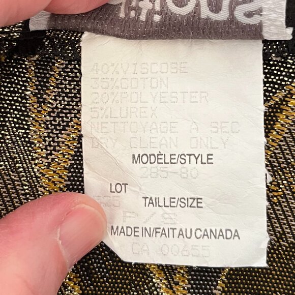 Vintage 3/4 Sleeve Metallic Bolero, Size Small - Picture 6 of 8